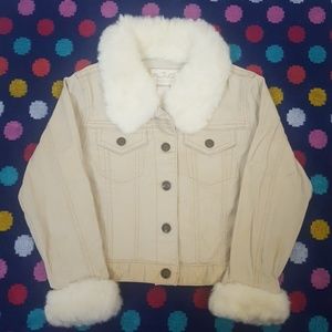 Girls S(5/6) faux fur trimmed jacket